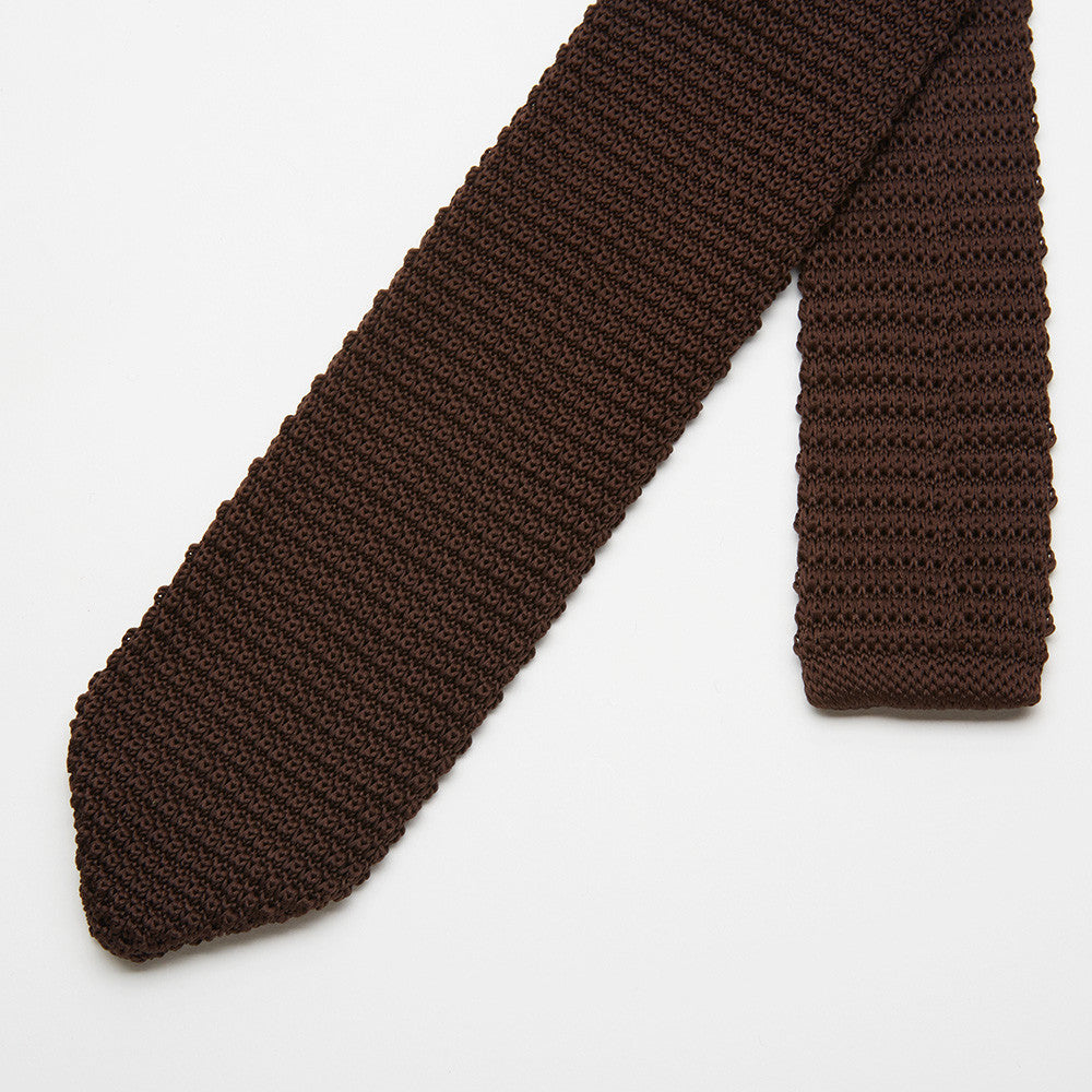 Brown Knit Tie