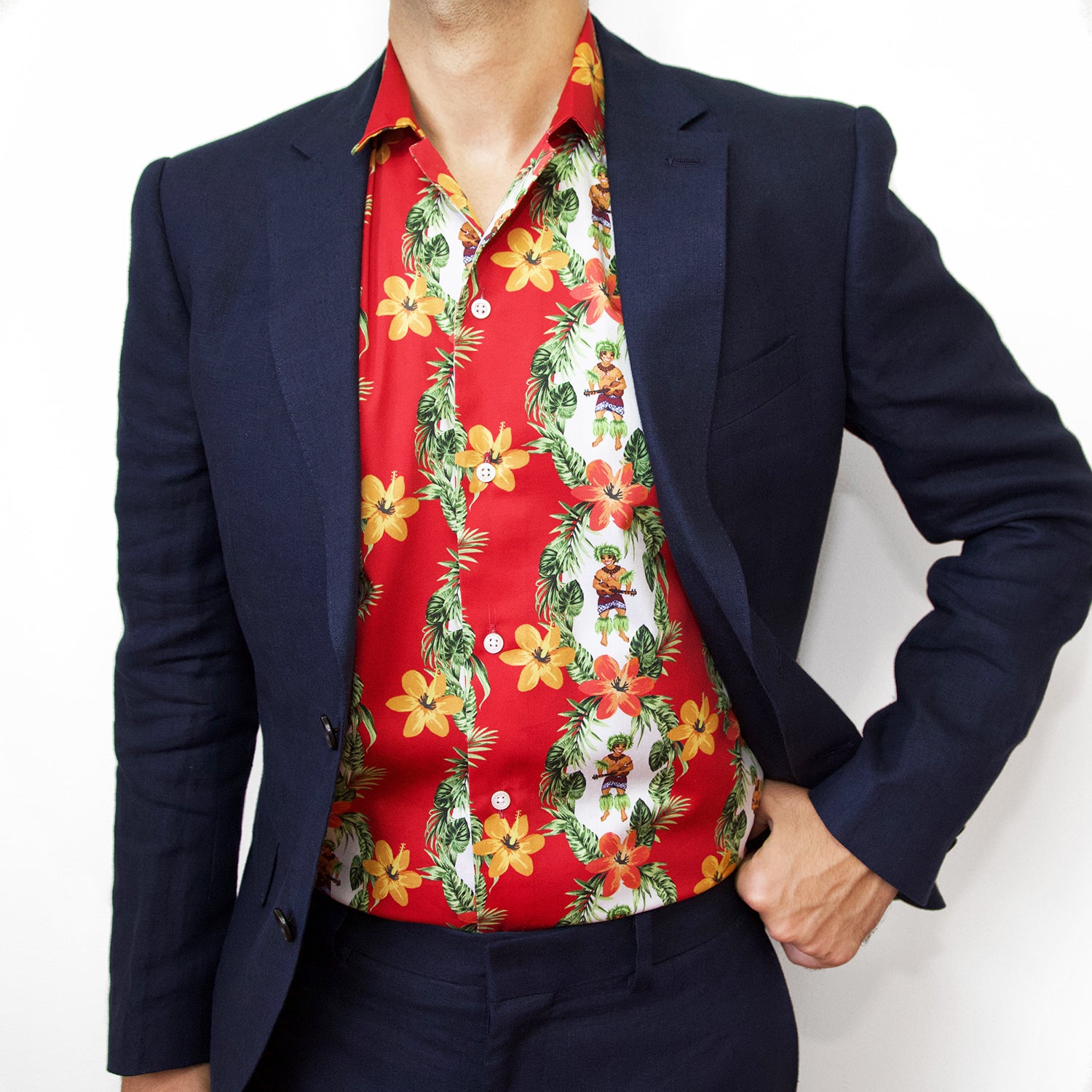 Hawaiian Red Short Sleeve Shirt