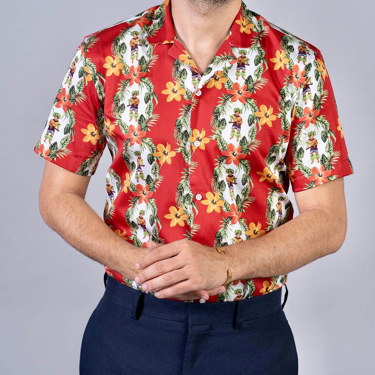 Hawaiian Red Short Sleeve Shirt