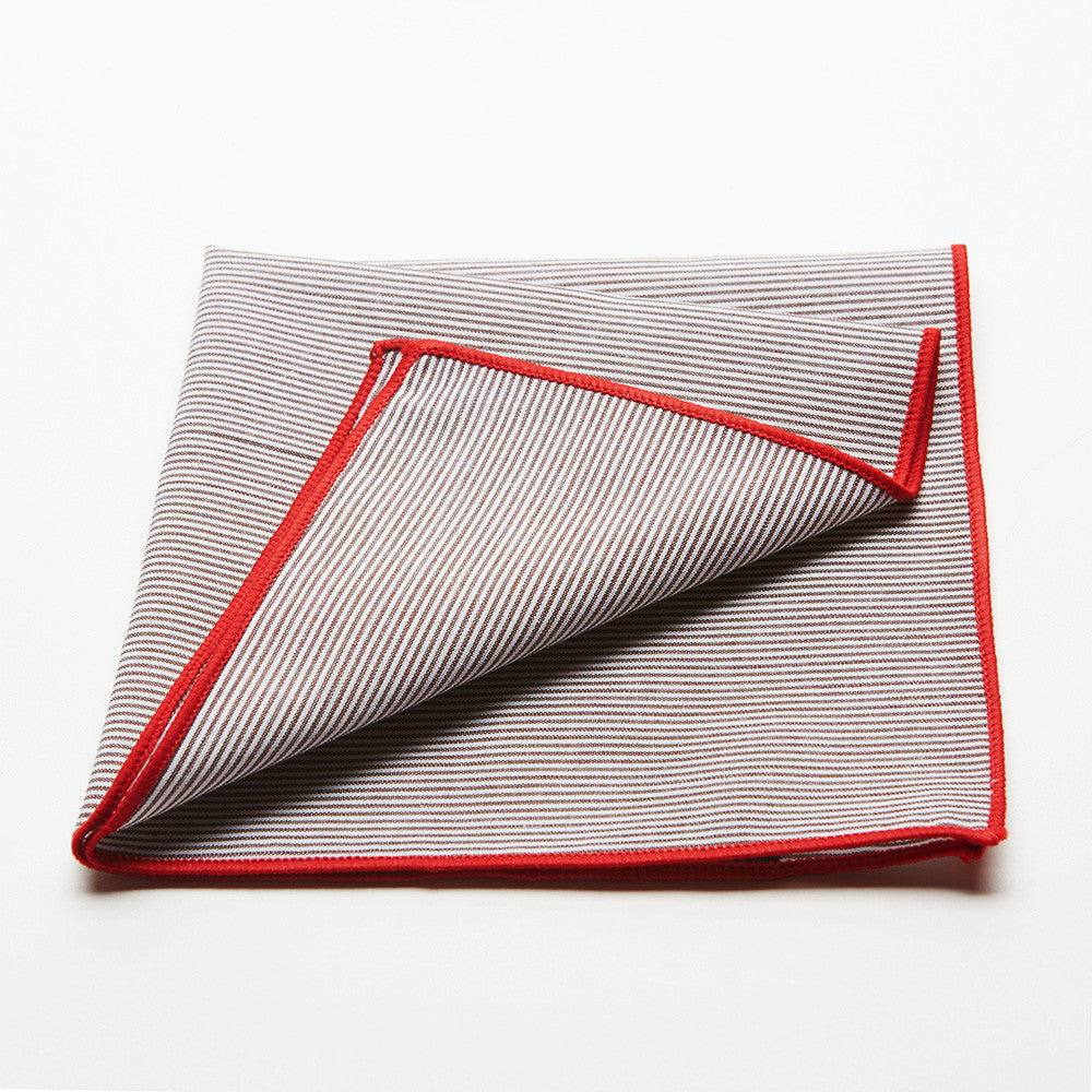 Red Edge Pocket Square