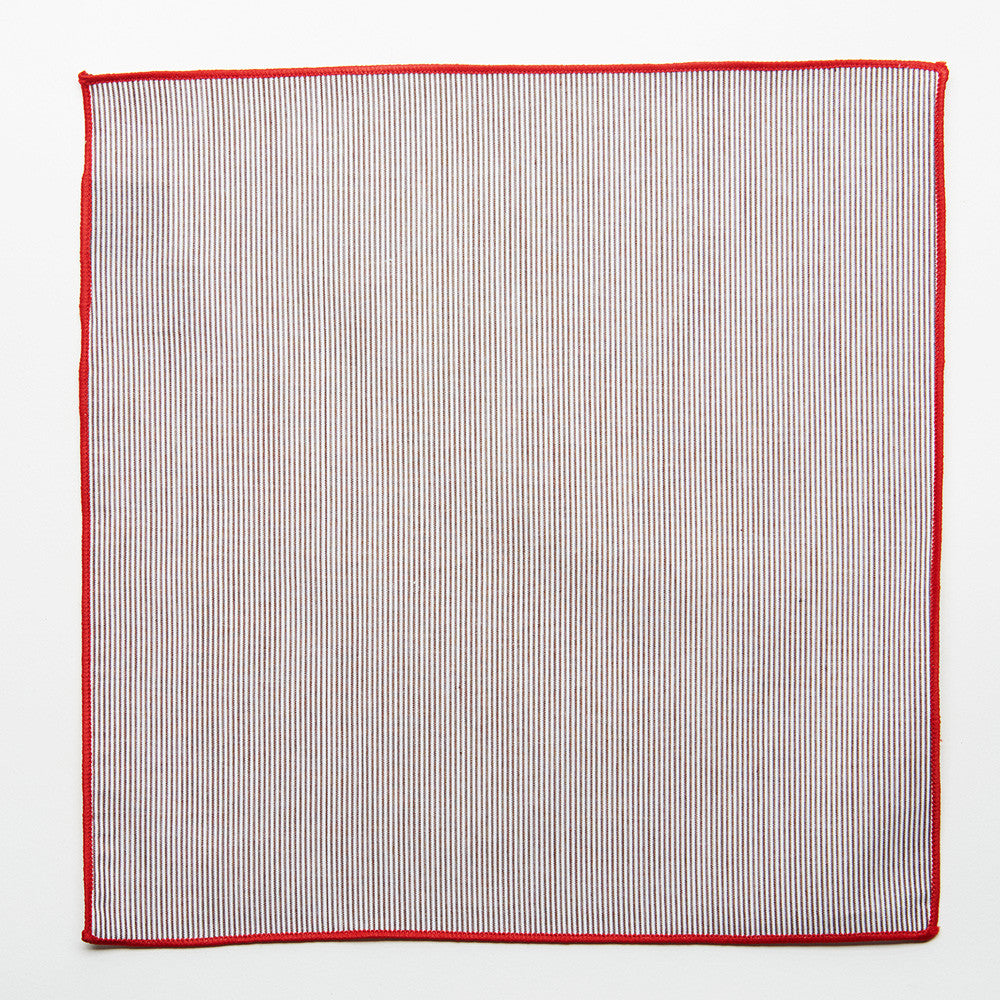 Red Edge Pocket Square