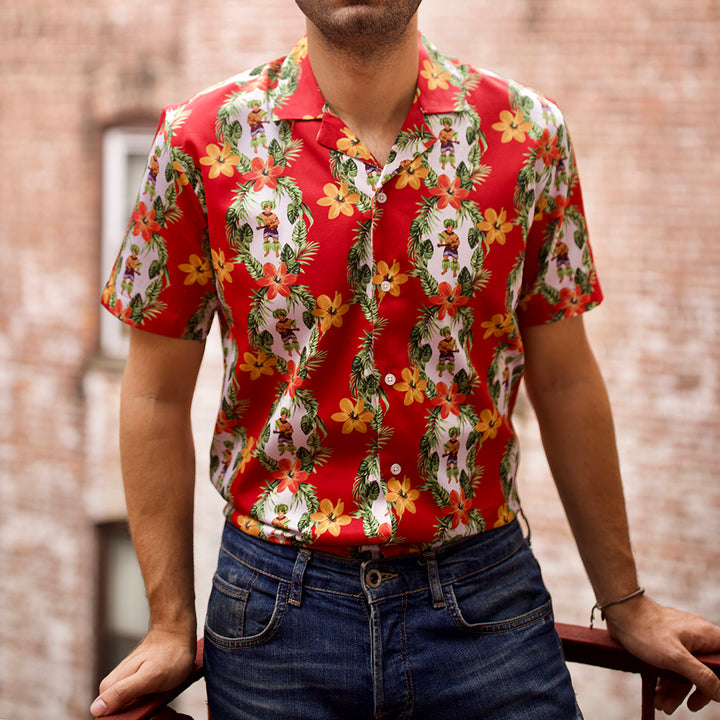 Hawaiian Red Short Sleeve Shirt