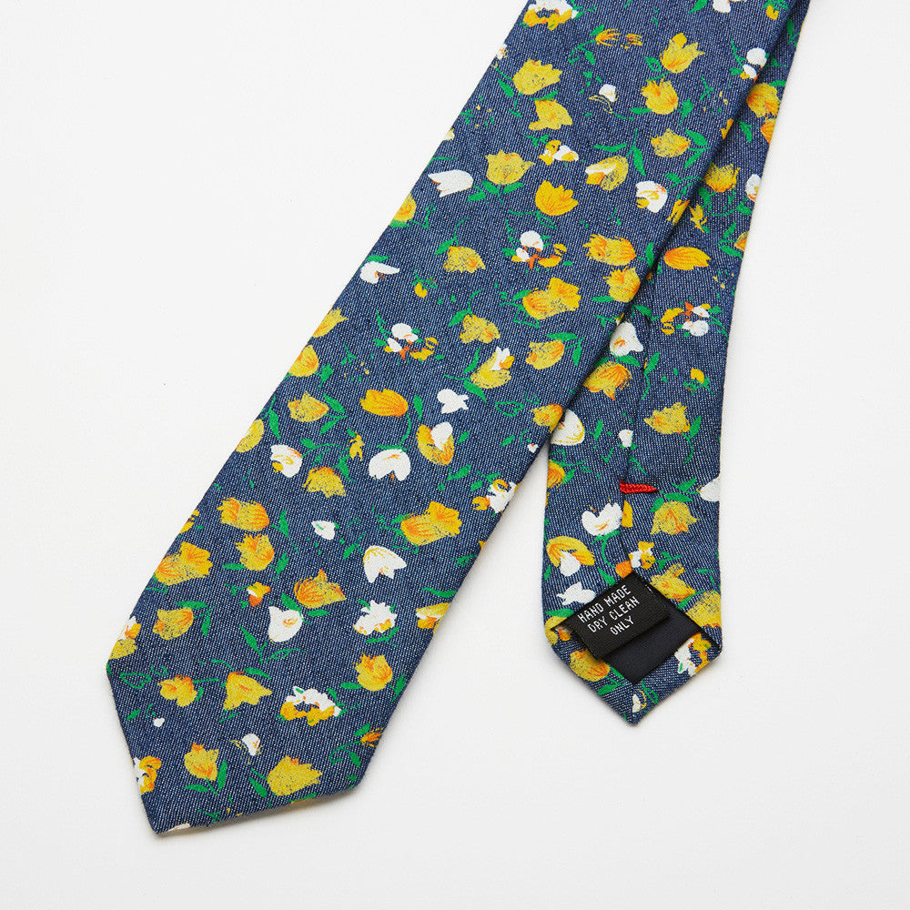 Yellow Tulip Floral Tie