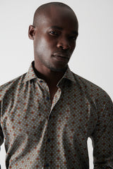 Green Brown Pattern Shirt